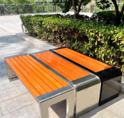 Stainless Steel Frame Anticorrosive Wood Park Bench