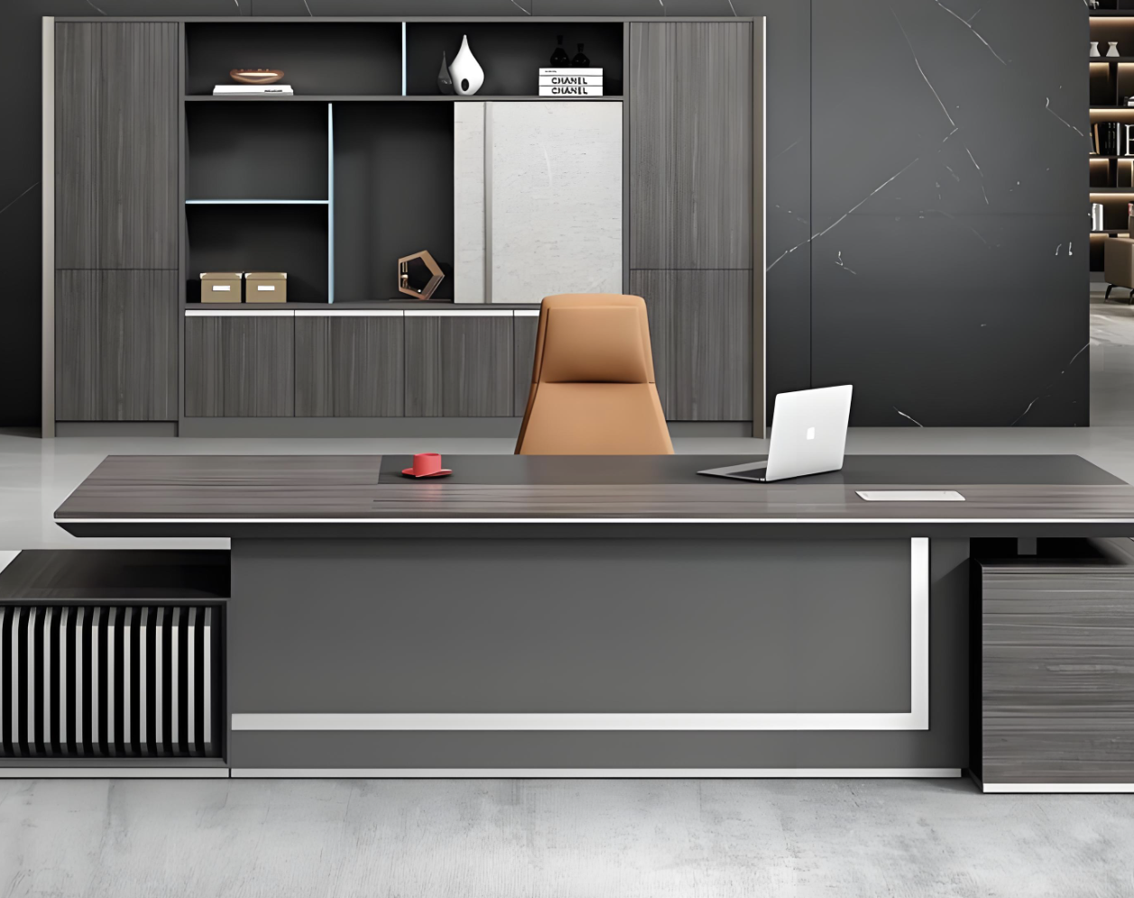 Electric Height Adjustable Baked Paint Executive Desk