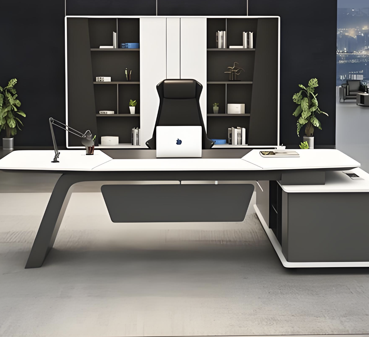 Vintage Antique Lacquered Executive Desk