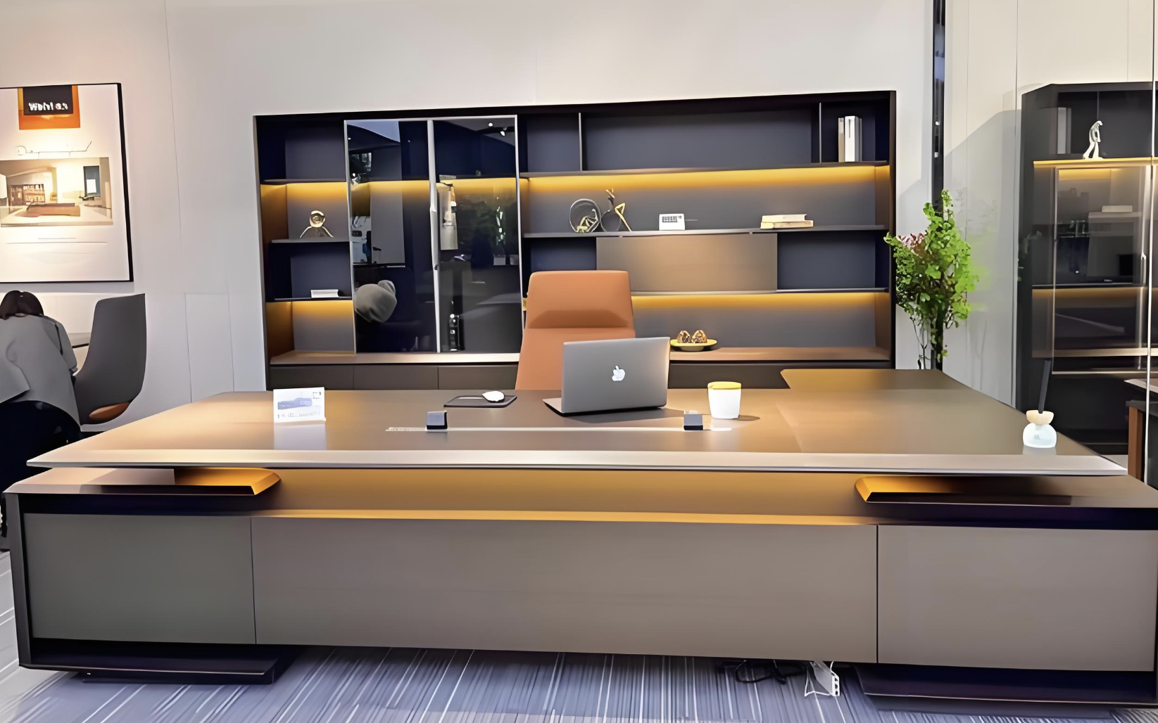 Modular Combination Lacquered Office Desk Set