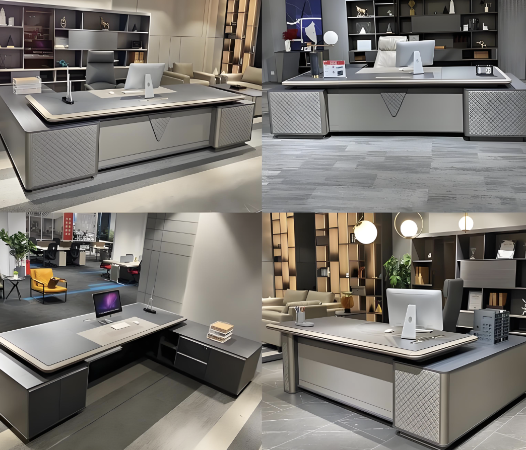 环保水性漆竹制主管办公桌