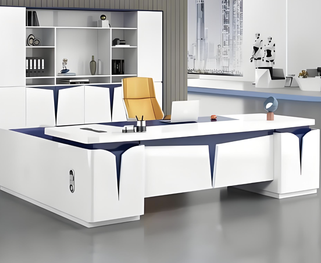 High-grade Solid Wood Veneer Baking Paint Executive Desk