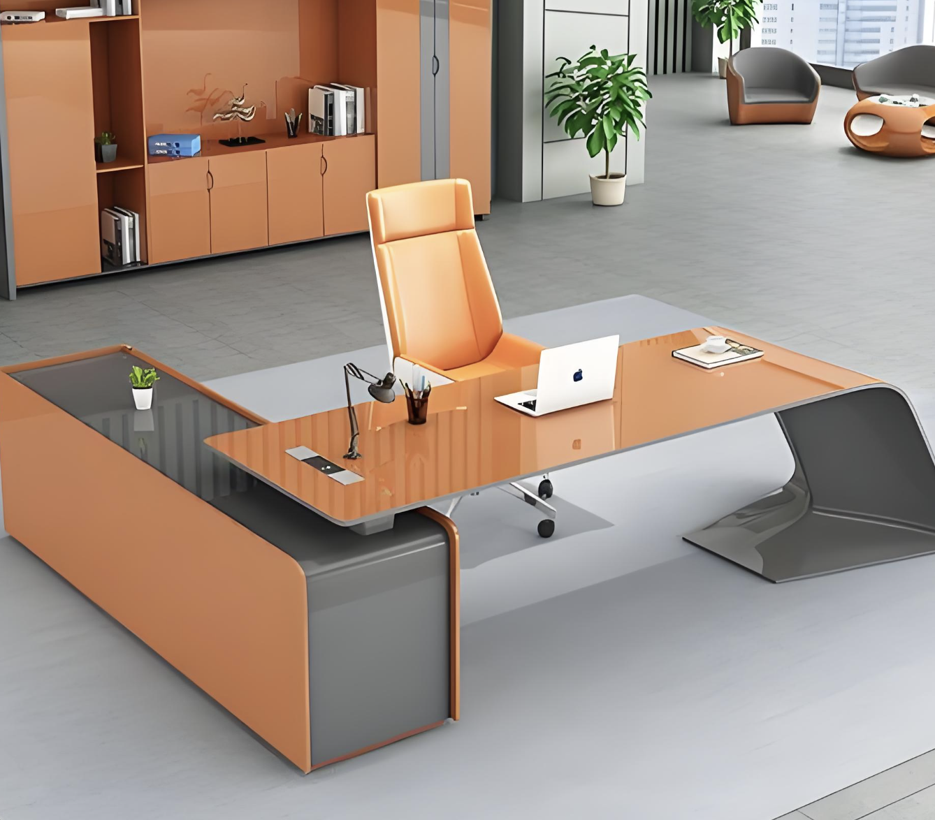 Dual-use Baked Lacquer Boss & Conference Desk