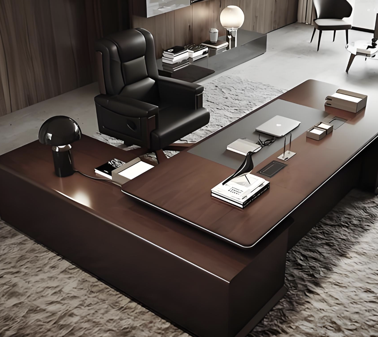 Meja Bos Cat Pengerasan Suhu Tinggi Berfungsi Ganda dengan Penyimpanan