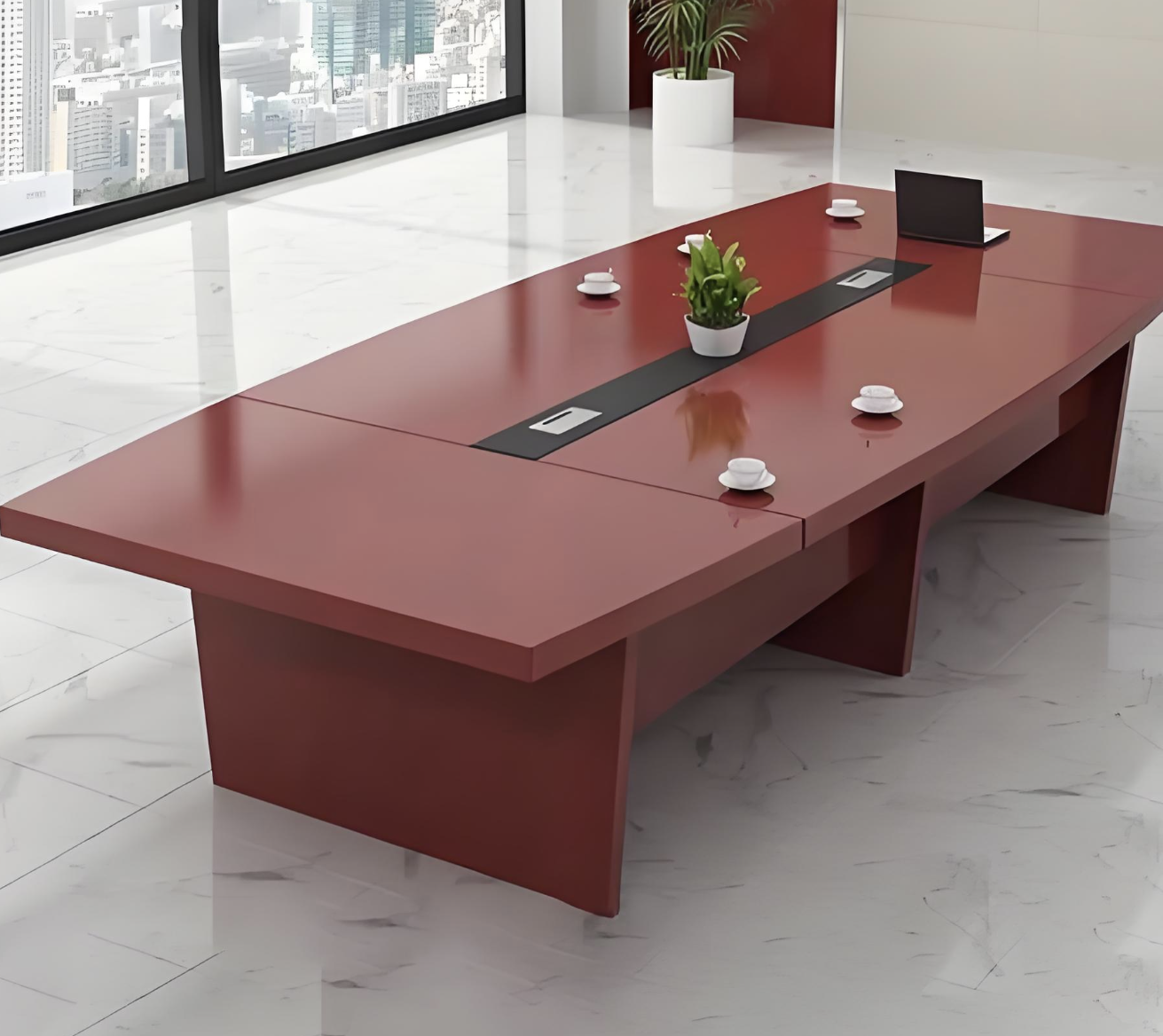 180cm 6-Person Long Baked Paint-Finished Conference Table