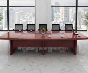 180cm 6-Person Long Baked Paint-Finished Conference Table