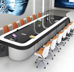 Lacquered Conference <span>Table</span> With Integrated <span>Cable</span> Management Box