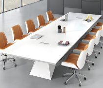 12-16 Person Large Long Lacquered Conference Table With Power Outlets