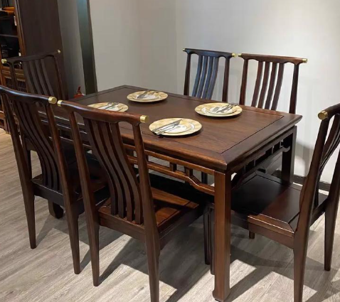 Commercial Solid Wood Dining Table and Chair Set