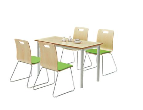 Ensemble de table et chaises de restauration rapide en panneau ignifugé