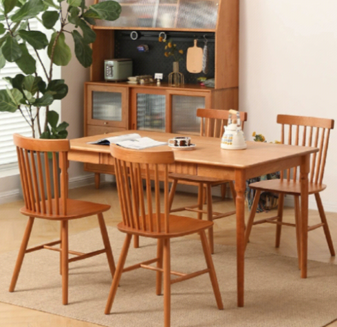 Premium Solid Wood Fine Dining Table & Upholstered Chair Set