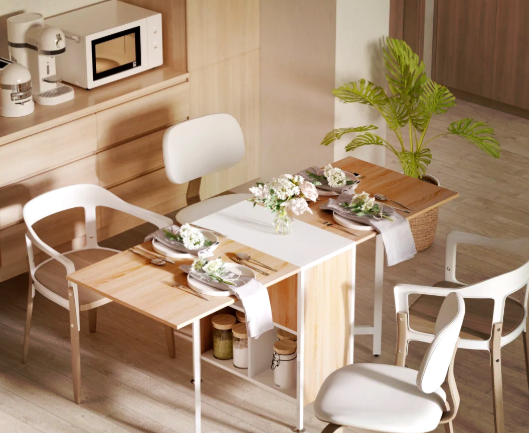 Ensemble de table de restaurant pliable et de chaises empilables économisant de l'espace