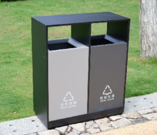 ถังขยะกลางแจ้งที่ทนทานสูงสำหรับเชิงพาณิชย์