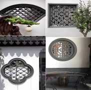 Antique Chinese Courtyard Aluminum Window Grille