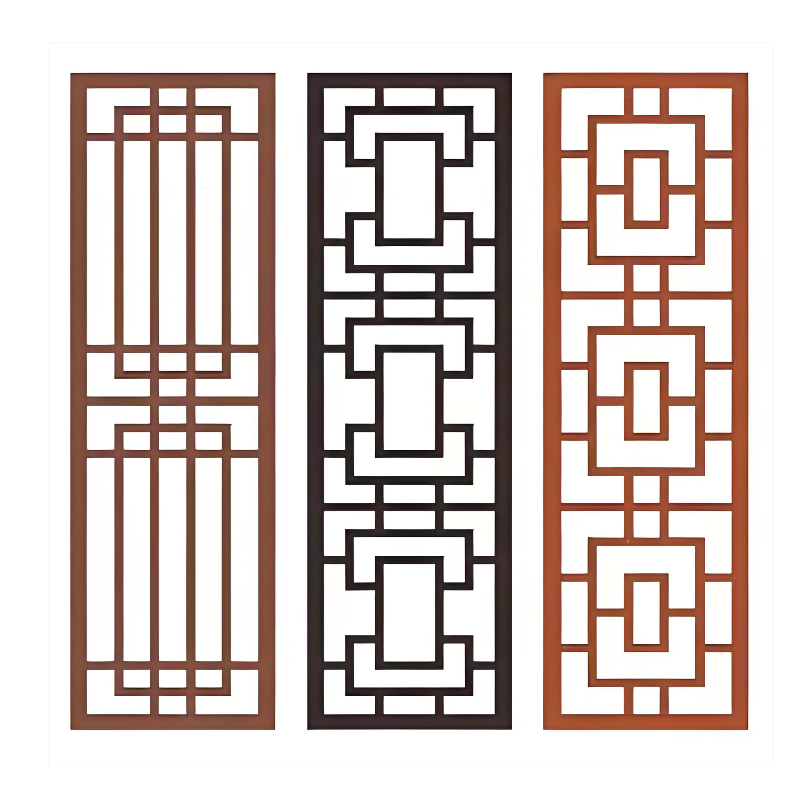 ตะแกรงหน้าต่างอลูมิเนียมถ่ายลายไม้