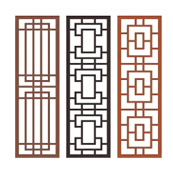 Grille de fenêtre en aluminium avec transfert de <span>grain</span> de bois