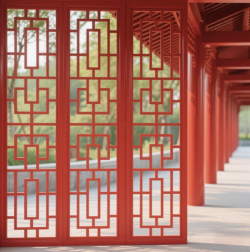 新中式复古铝制窗<span>花</span>