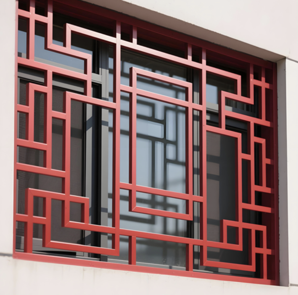 New Chinese Style Retro Aluminum Window Grille