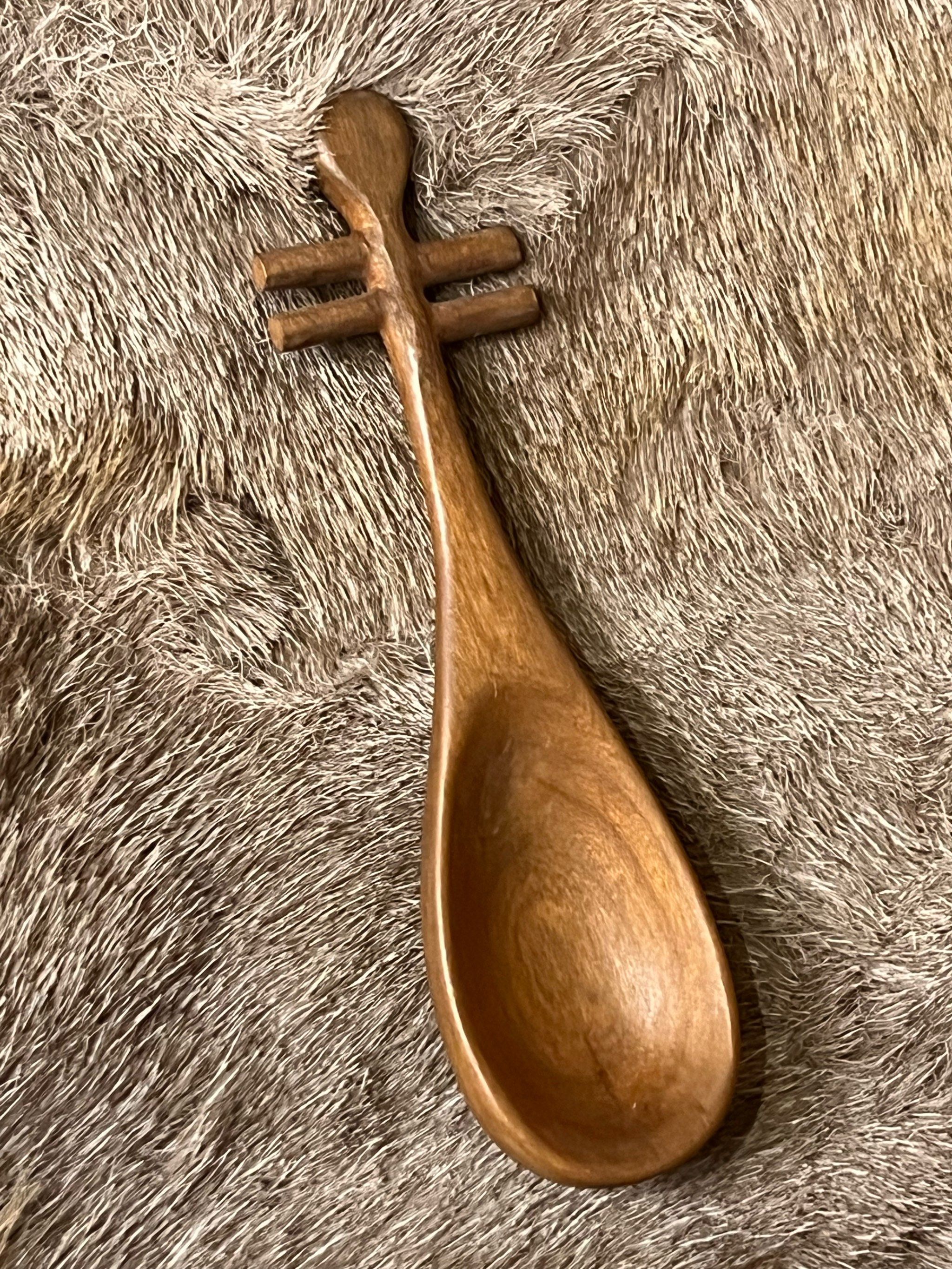 Hand-Carved Cherrywood Coffee Scoop