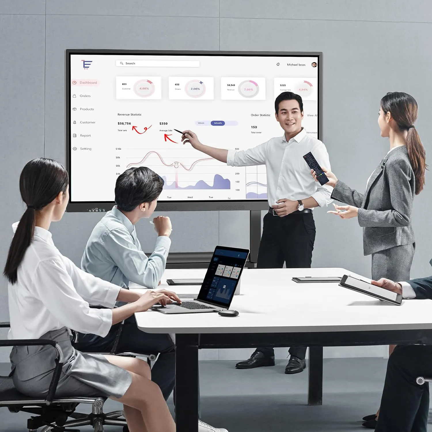 4K Multi-Screen Collaboration Smart Blackboard for Higher Ed & Corporate