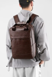 Men's Leather Business Backpack